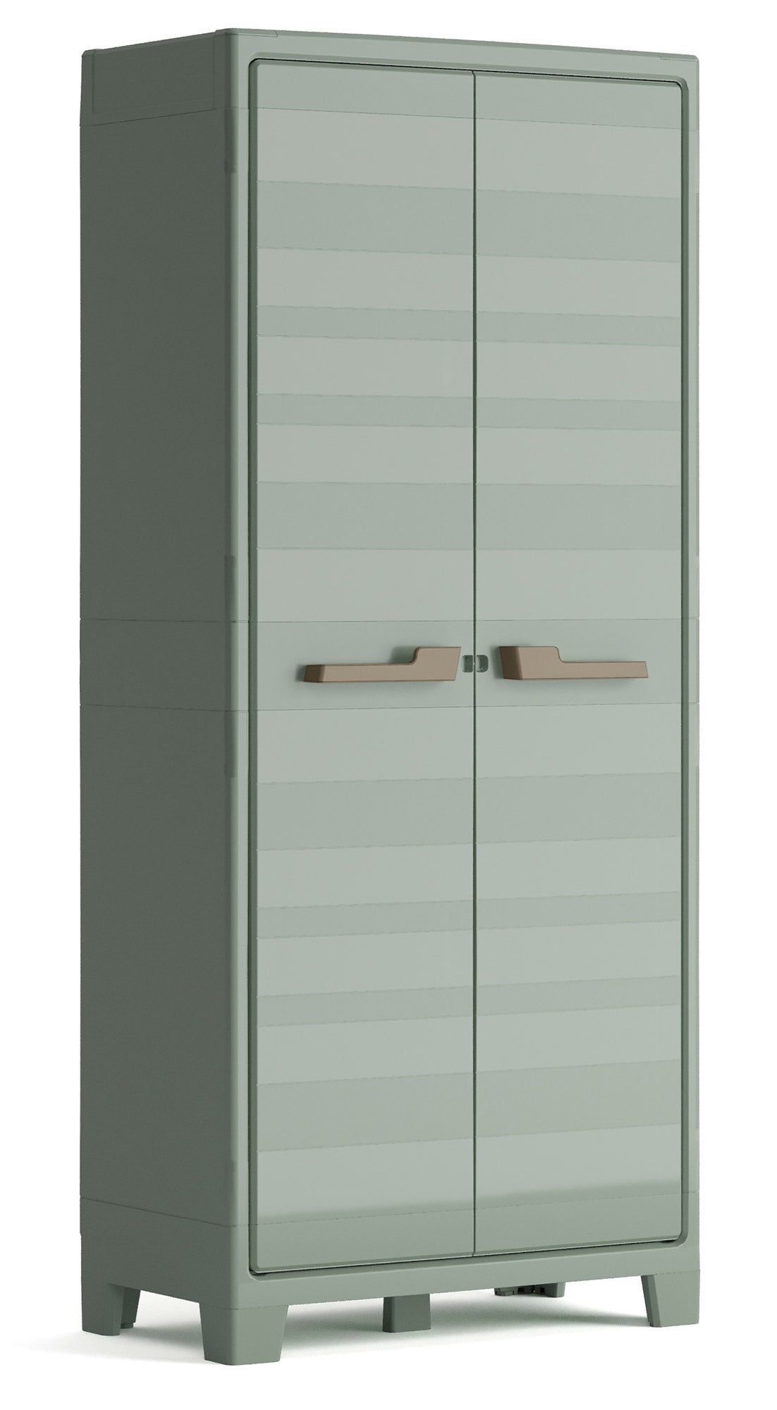 Armadio da Giardino 4 Ripiani 80x44x182 cm Keter Planet Outdoor Alto Grigio e Verde