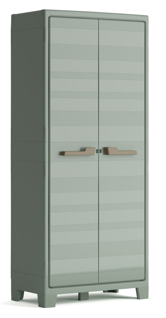 Armadio da Giardino 8 Ripiani 80x44x182 cm Keter Planet Outdoor Multispace Grigio e Verde