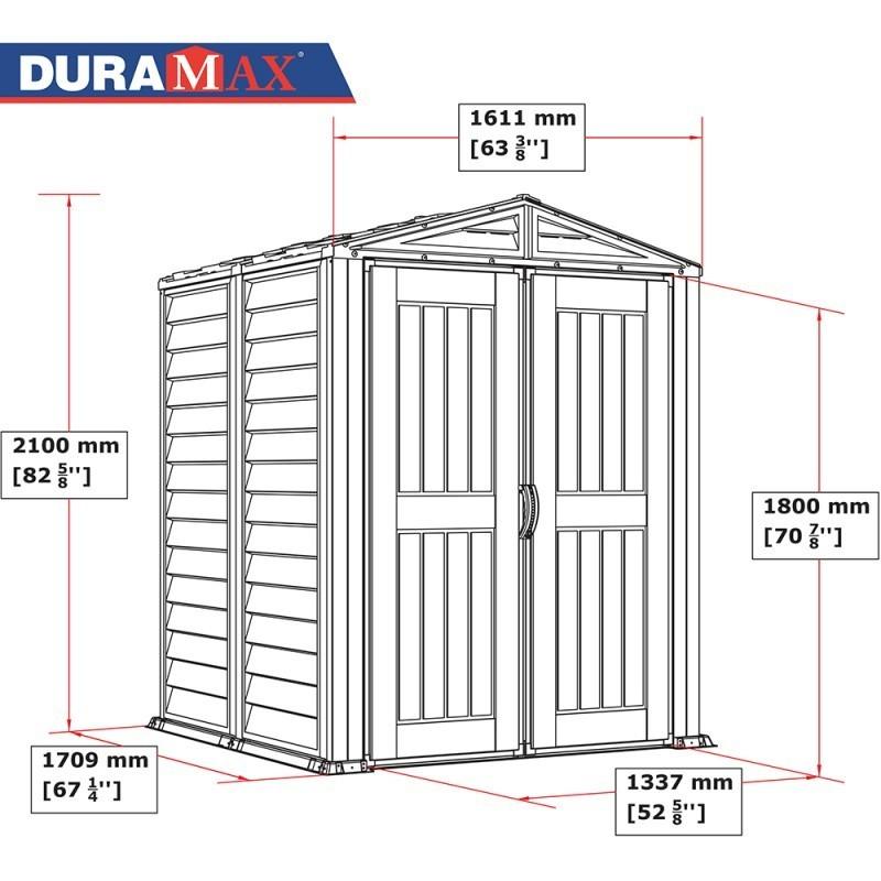 Casetta da Giardino Porta Attrezzi 161x171x210 cm in PVC Grigio/Grigio Scuro