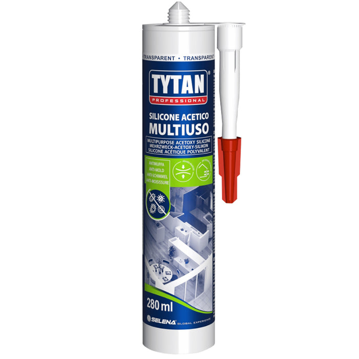 Silicone acetico multiuso Universale Antimuffa 280 ml Tytan Bianco