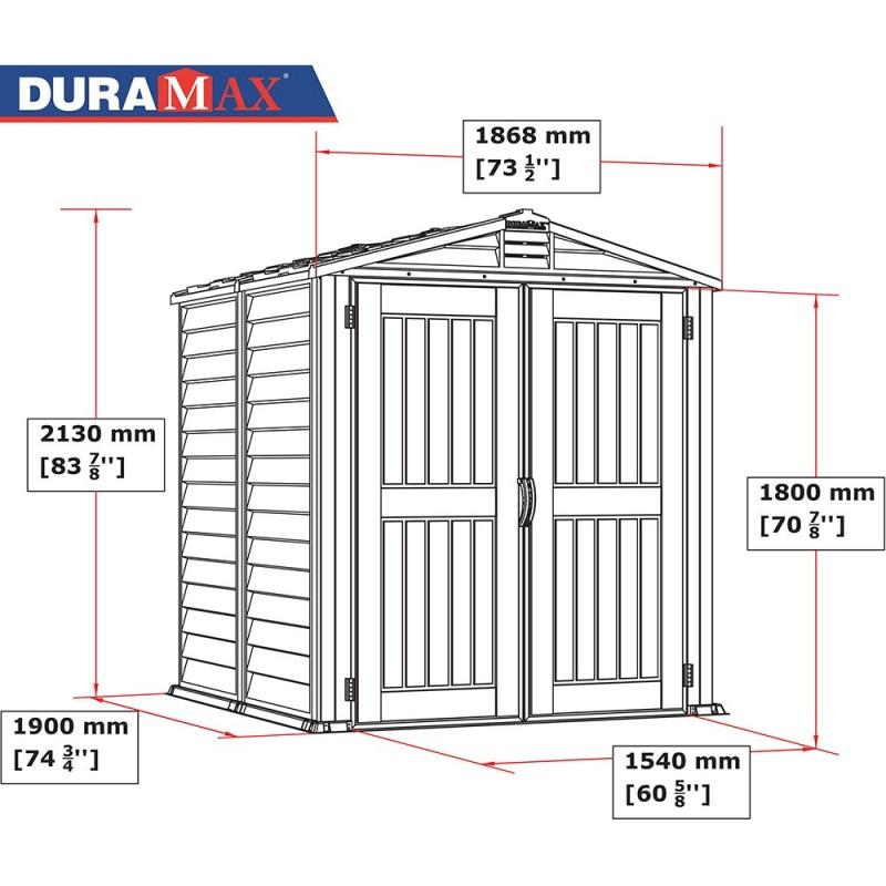 Casetta da Giardino Porta Attrezzi 187x190x213 cm in PVC Grigio/Grigio Scuro