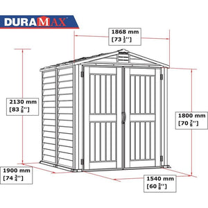 Casetta da Giardino Porta Attrezzi 187x190x213 cm in PVC Grigio/Grigio Scuro