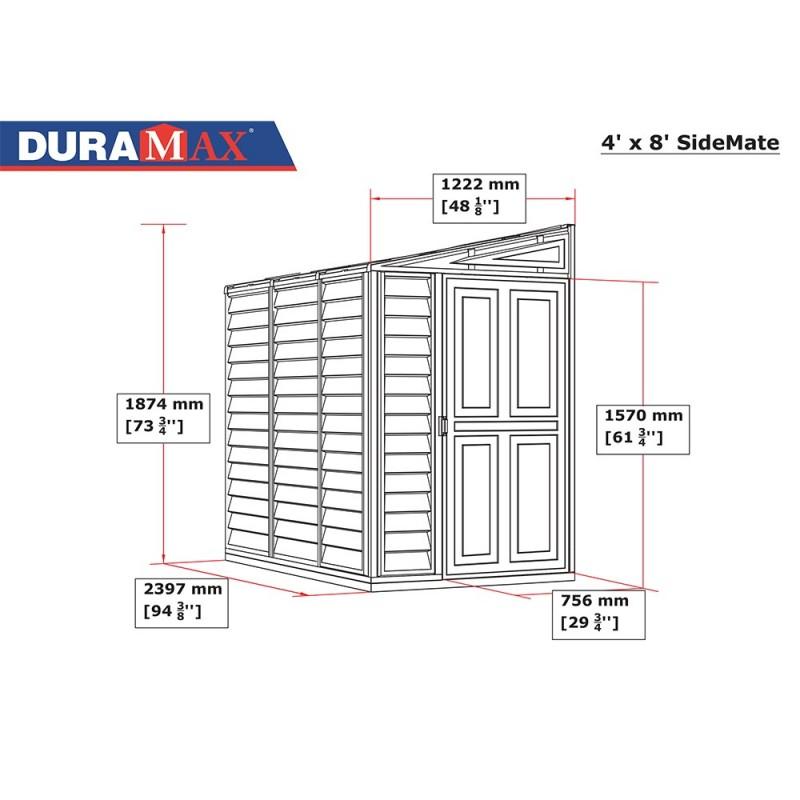 Casetta da Giardino Porta Attrezzi 122x240x188 cm in PVC Avorio