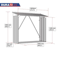 Legnaia da Giardino 166x63x160 cm in Metallo Antracite e Bianco