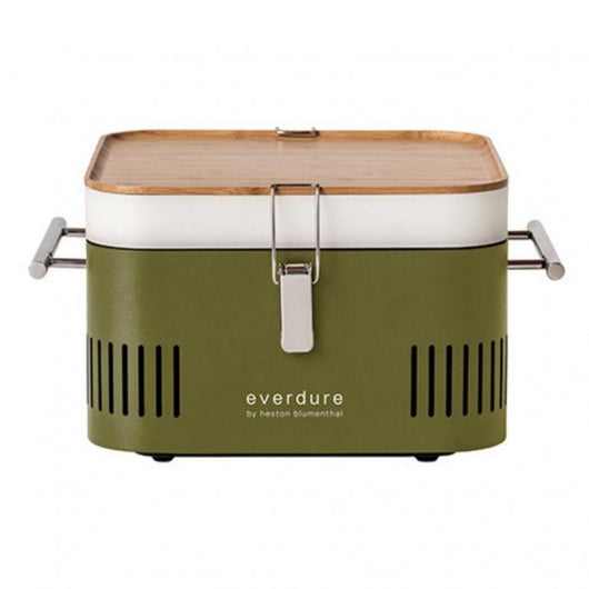 Barbecue Portatile a Carbone Carbonella 42,5x34,7x 23 cm in Metallo Cube Khaki