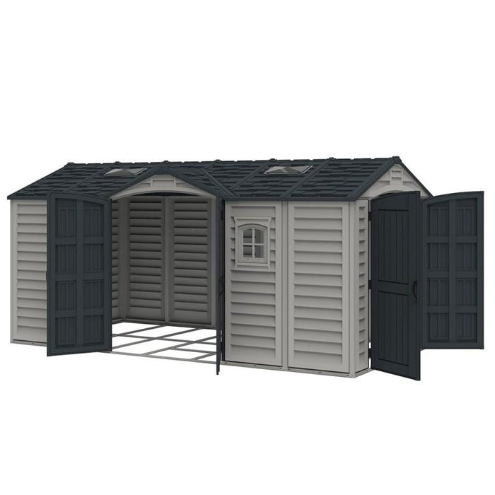 Box Auto Garage da Esterno 476x246x235 cm in PVC Grigio/Grigio Scuro