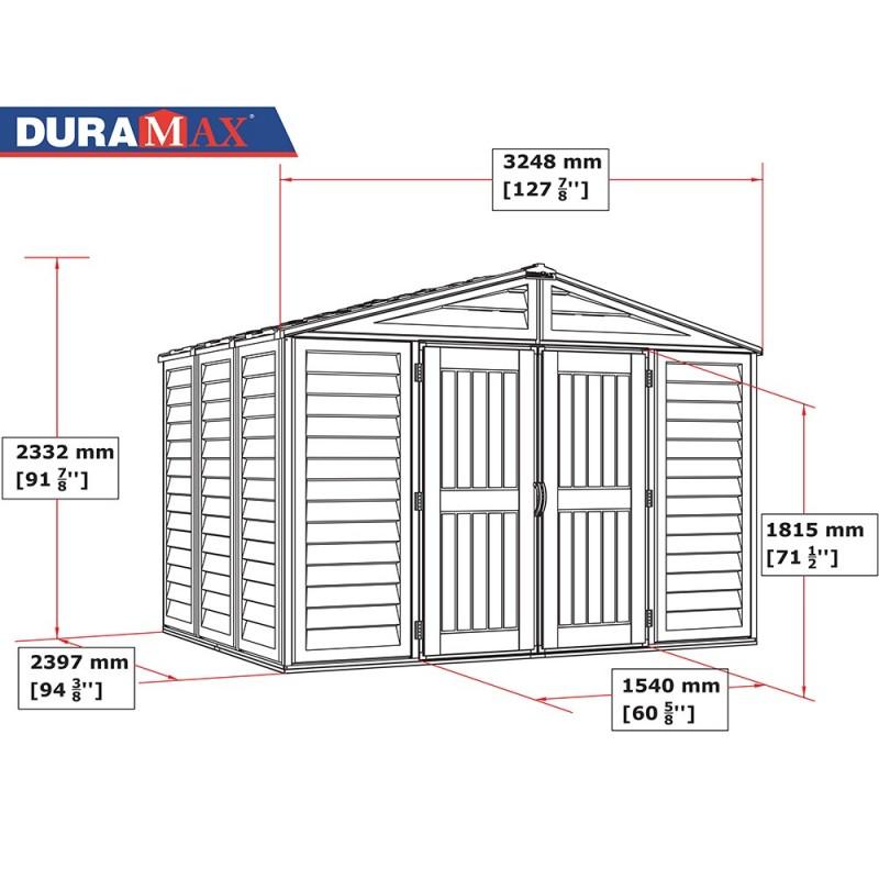 Casetta Box da Giardino 325x240x233 cm in PVC Avorio/Marrone