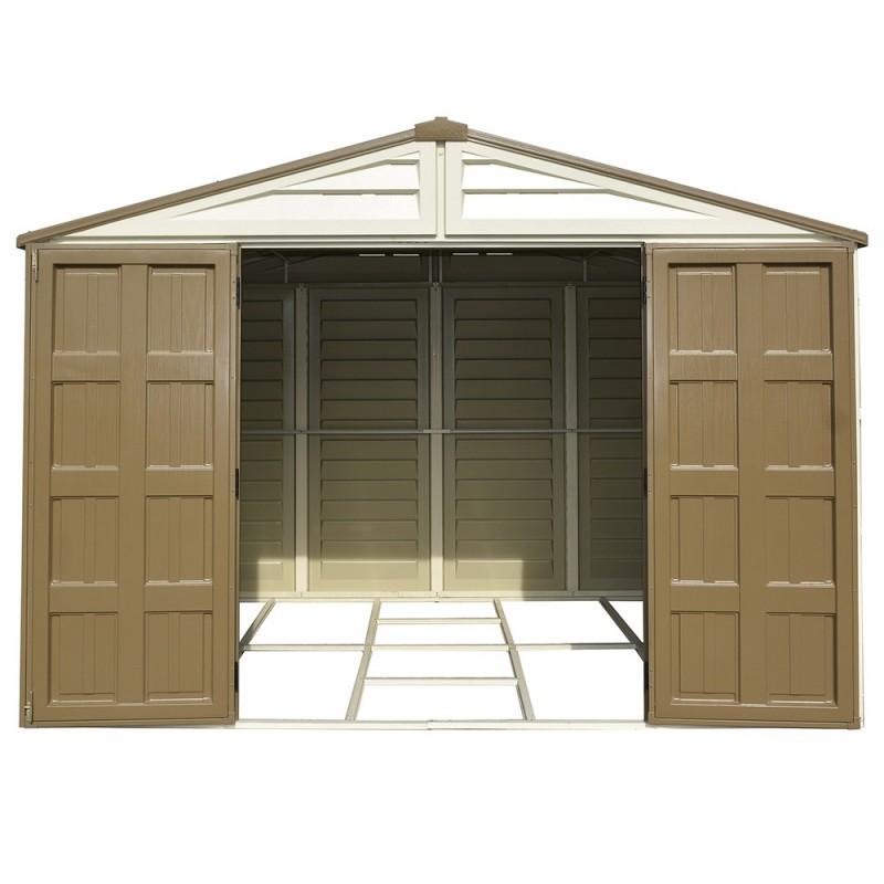 Casetta Box da Giardino 325x240x233 cm in PVC Avorio/Marrone