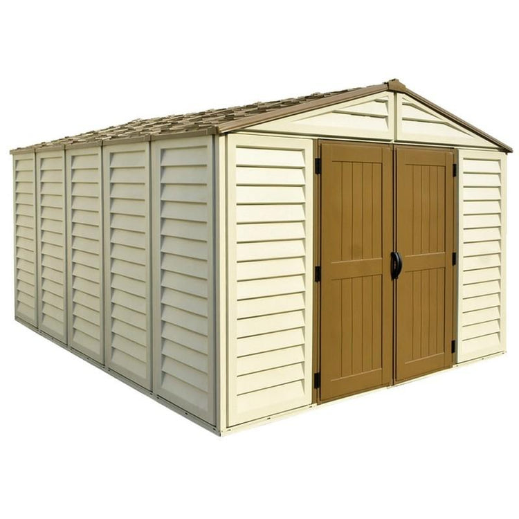 Casetta Box da Giardino 325x398x233 cm in PVC Avorio/Marrone