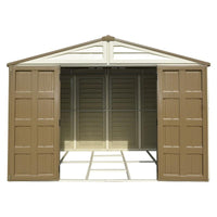 Casetta Box da Giardino 325x398x233 cm in PVC Avorio/Marrone