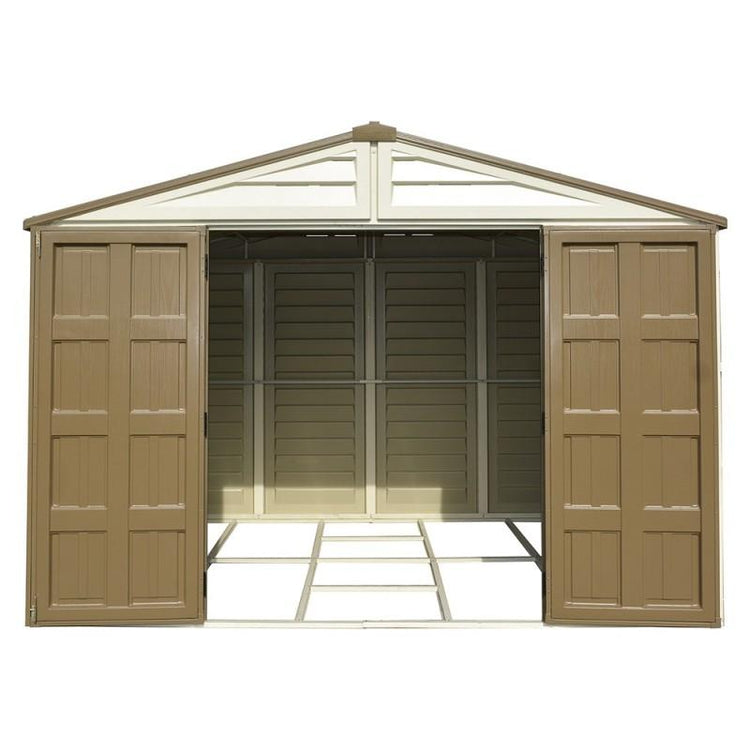 Casetta Box da Giardino 325x398x233 cm in PVC Avorio/Marrone