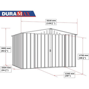 Casetta Box da Giardino 322x233x209 cm in Metallo Grigio Scuro