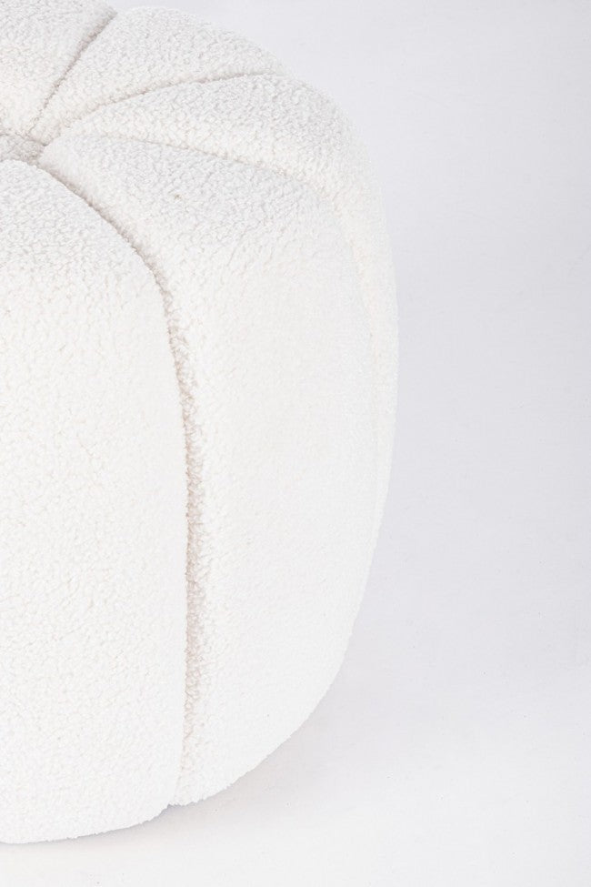 Pouf ⌀ 44x39 cm Florel in Tessuto Bianco