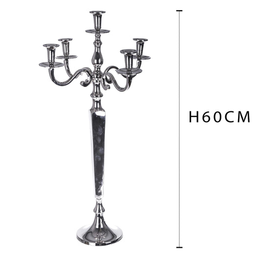 Candelabro in Metallo Composto da 5 Bracci Altezza 60 cm