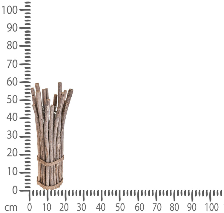 Porta Candele Composto da Stecchi di Legni e Vetro Altezza 60 cm