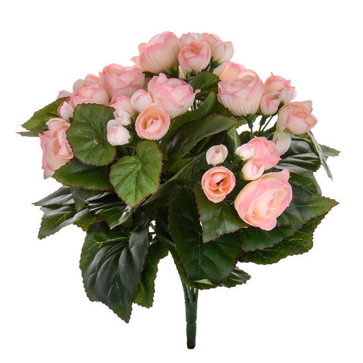 Set 3 Bouquet Artificiale di Begonia Altezza 28 cm marrone