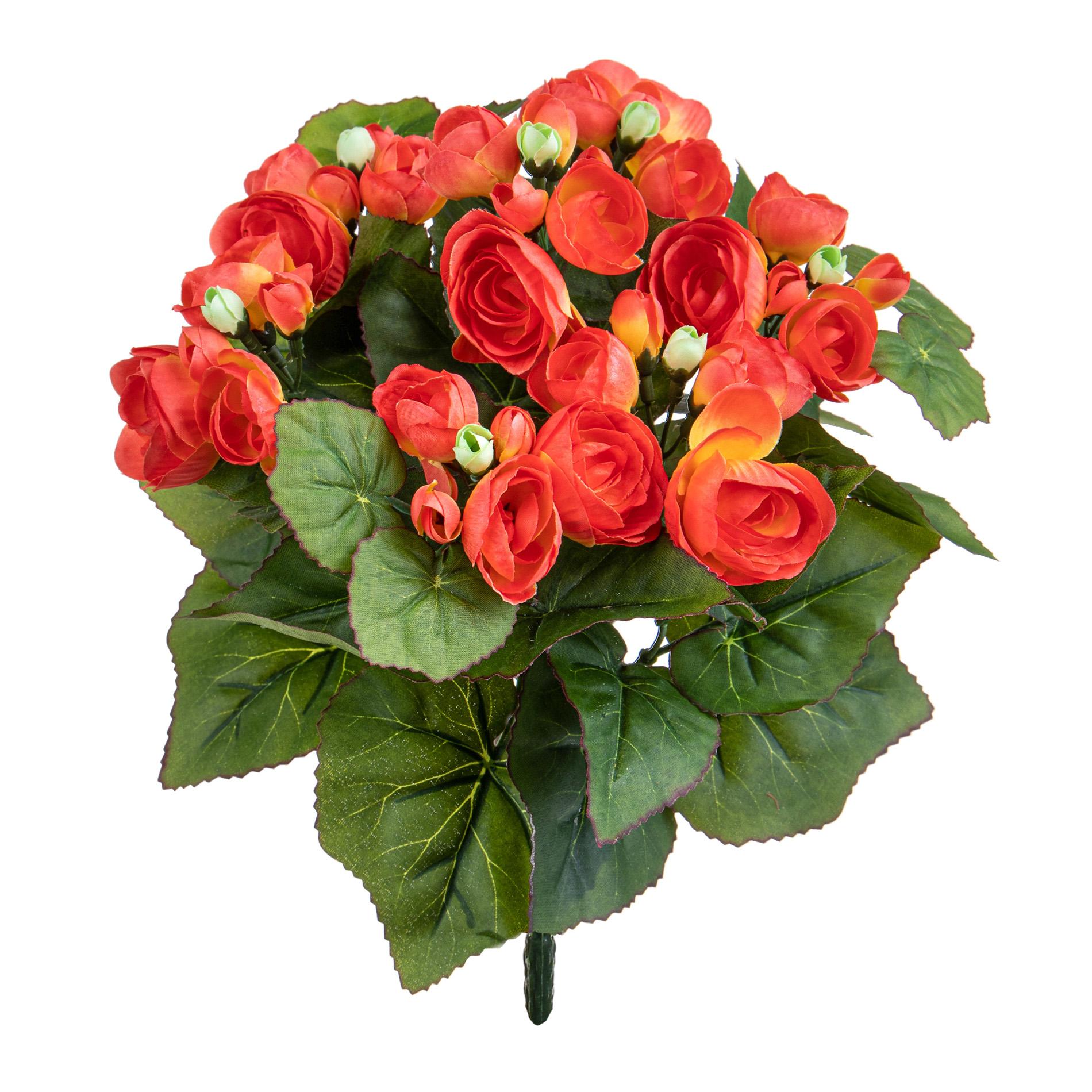 Set 3 Bouquet Artificiale di Begonia Altezza 28 cm