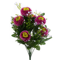 Set 4 Bouquet Artificiali di Aster Pon Pon Altezza 42 cm Viola