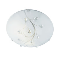 Plafoniera Classica Dunkerque Acciaio Bianco Vetro Cromo 1 Luce E27 D40Cm