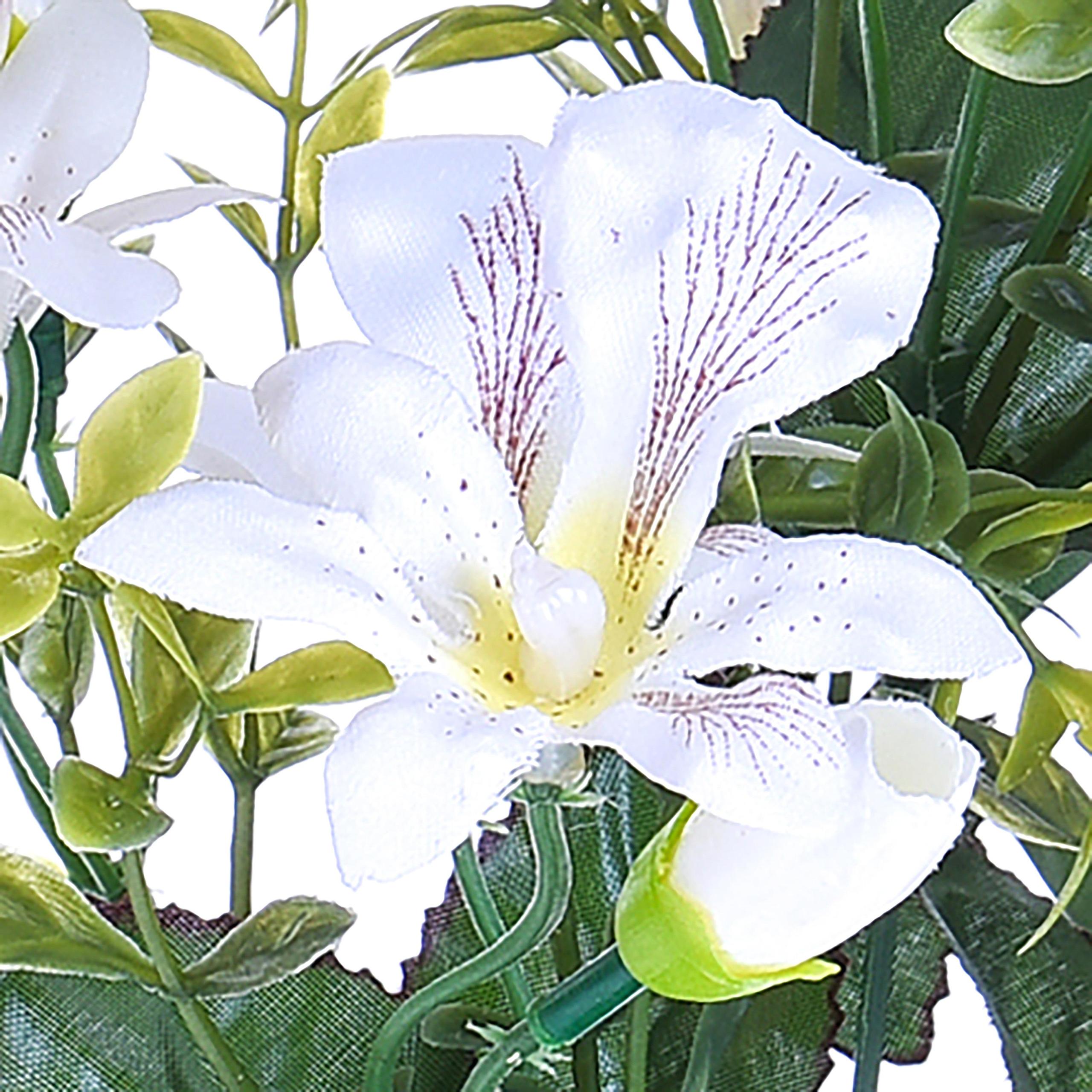 Set 8 Bouquet Artificiali Mini di Orchidee Altezza 30 cm Bianco