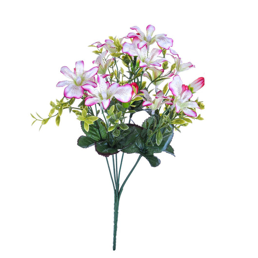 Set 8 Bouquet Artificiali Mini di Orchidee Altezza 30 cm Verde