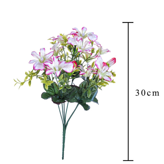 Set 8 Bouquet Artificiali Mini di Orchidee Altezza 30 cm Verde