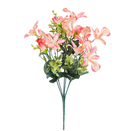 Set 8 Bouquet Artificiali Mini di Orchidee Altezza 30 cm