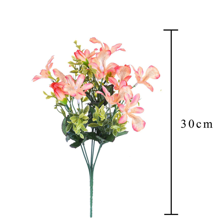 Set 8 Bouquet Artificiali Mini di Orchidee Altezza 30 cm