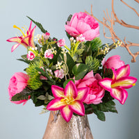 Set 2 Bouquet Artificiale con Peonie Altezza 51 cm Rosa