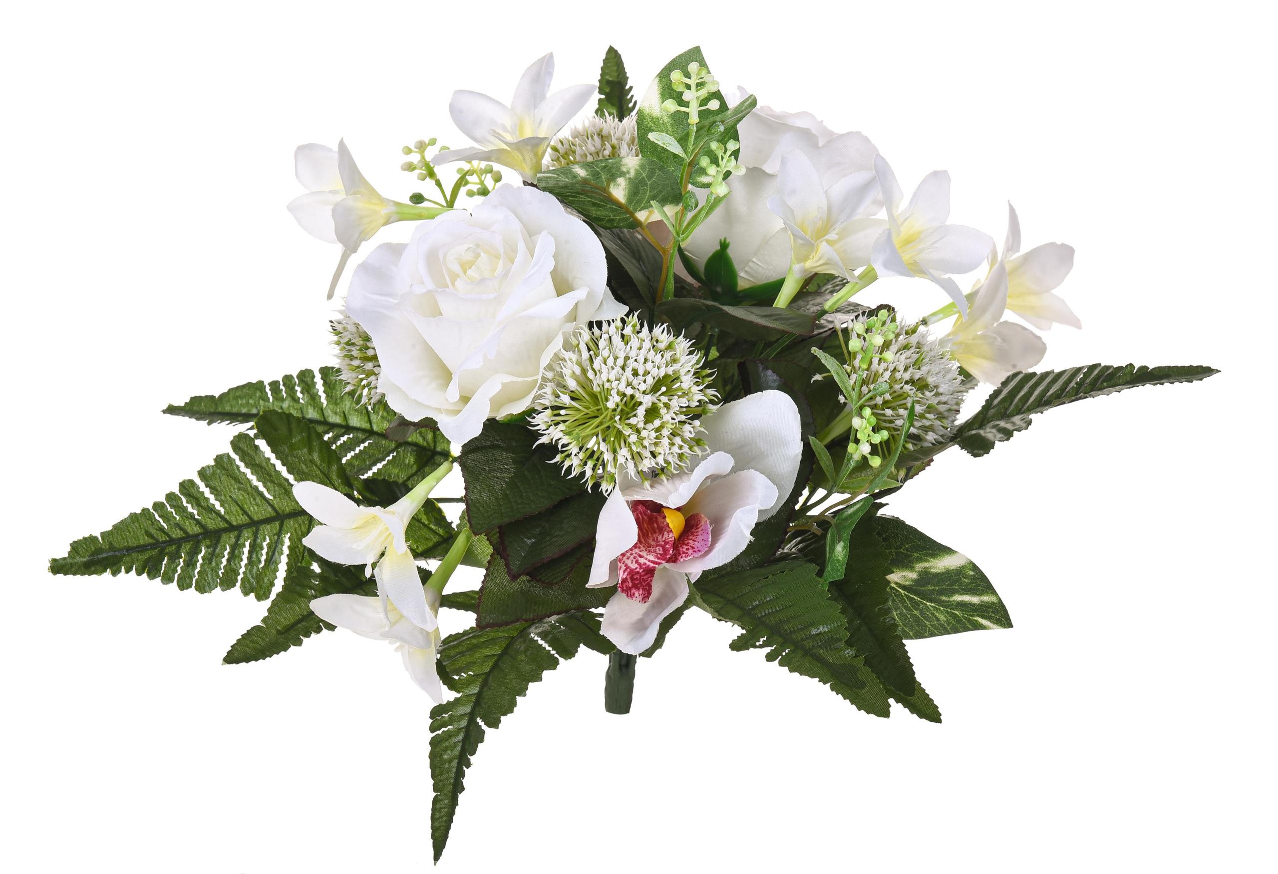 Set 4 Bouquet Artificiale con Cymbidium Altezza 33 cm