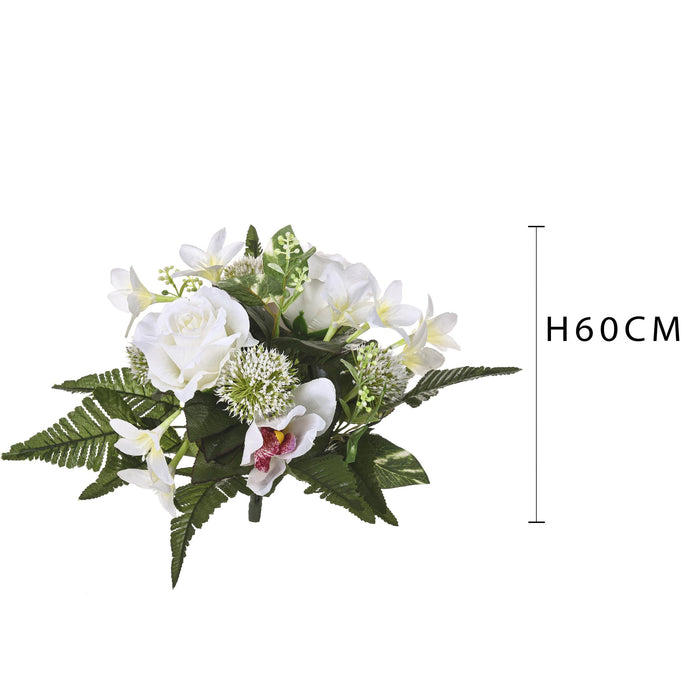 Set 4 Bouquet Artificiale con Cymbidium Altezza 33 cm