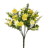 Set 6 Mini Bouquet Artificiali con Margherite Altezza 35 cm Giallo