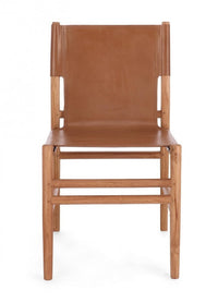 Set 2 Sedie 48x58x85 cm Caroline in Pelle Cognac