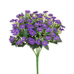 Set 5 Bouquet Artificiale di Mini Calanchoe Altezza 30 cm Viola