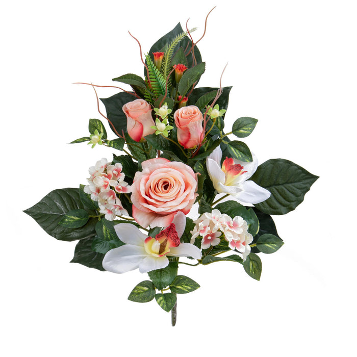 Set 3 Frontali Artificiali Rose/Cymbidium 43 cm Beige