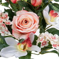 Set 3 Frontali Artificiali Rose/Cymbidium 43 cm Beige