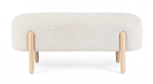 Panca 108x41,5x48 cm Dalia in Bouclè Bianco