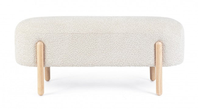 Panca 108x41,5x48 cm Dalia in Bouclè Bianco