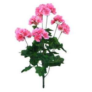 Set 2 Cespuglio di Geranio Artificiale Altezza 54 cm Rosa