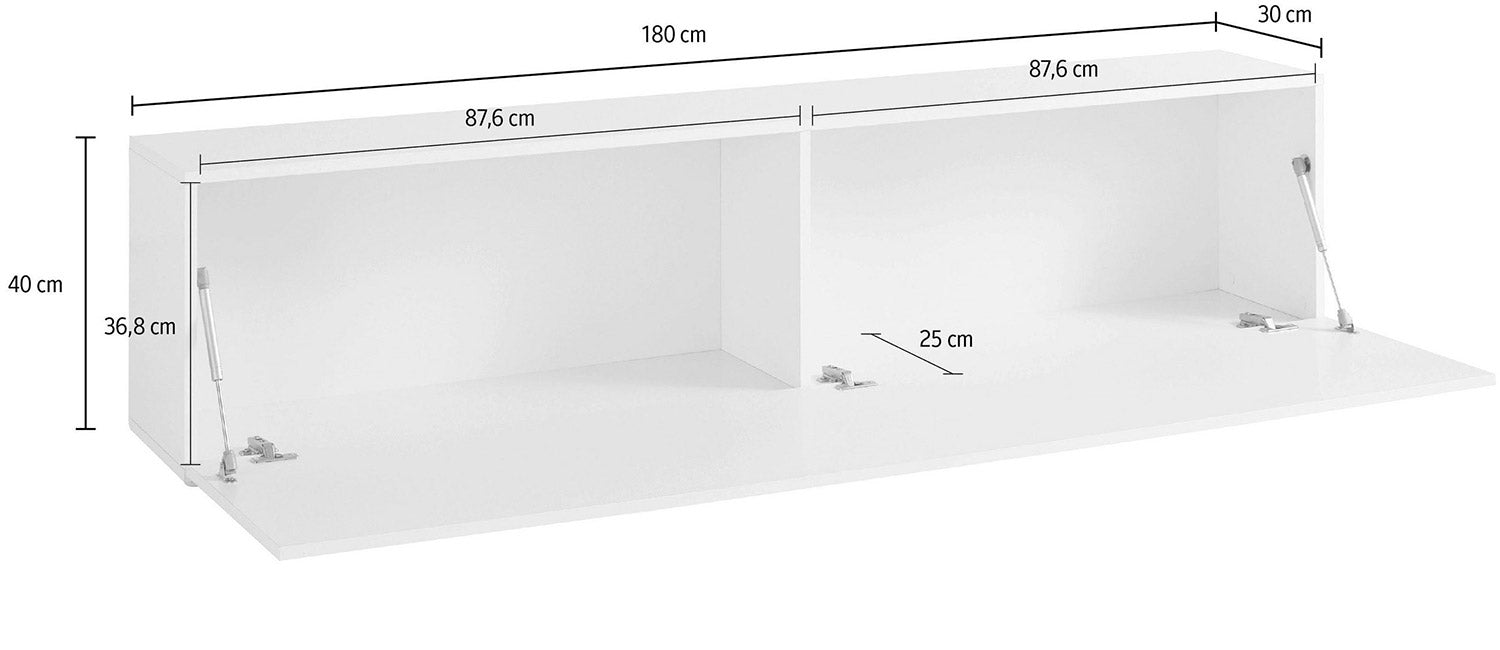 Mobile TV 1 Anta 180x30x40 cm Maruska Bianco Lucido