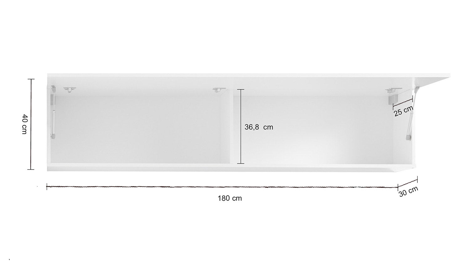 Pensile 1 Anta Vasistas 100x40x30 cm Maruska Bianco Lucido