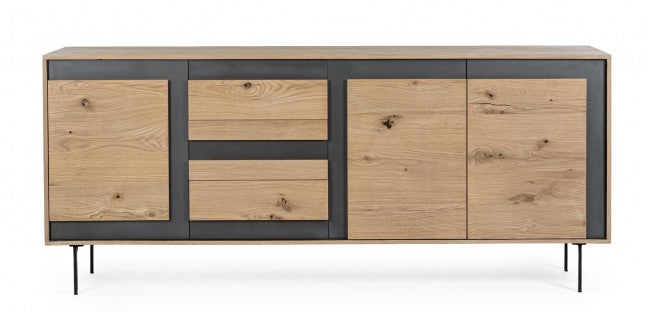 Credenza 3 Ante 3 Cassetti 200x45x85 cm Stanwood in Legno