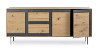 Credenza 3 Ante 3 Cassetti 200x45x85 cm Stanwood in Legno