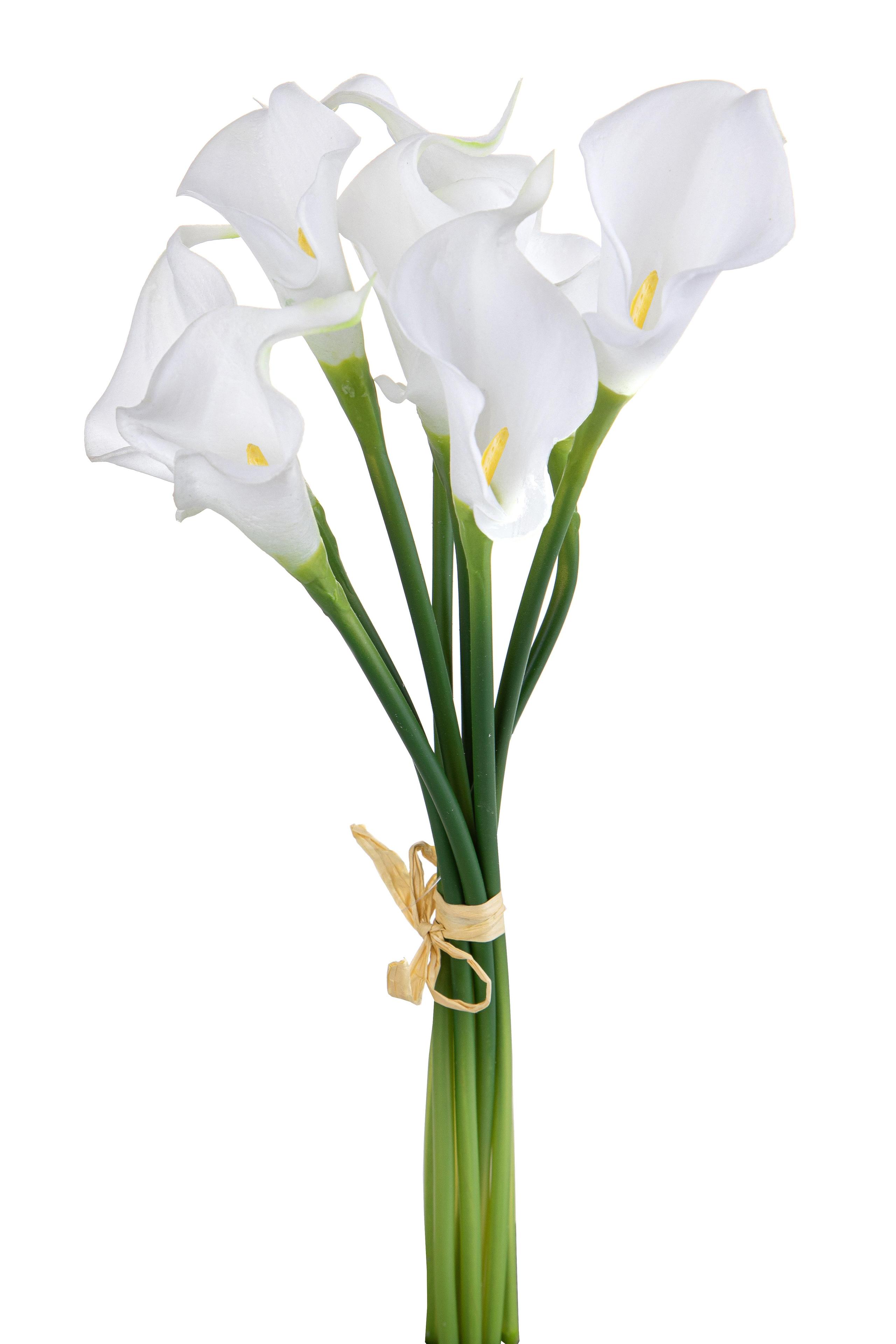 Set 3 Calla Artificiali Composta da 8 Fiori Altezza 36 cm Bianco