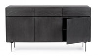 Credenza 3 Ante 3 Cassetti 160x40x85,5 cm Widald in Legno Nero