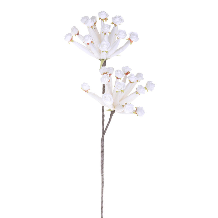 Set 3 Giant Caplume Composto da 2 Fiori Artificiali Altezza 90 cm Bianco