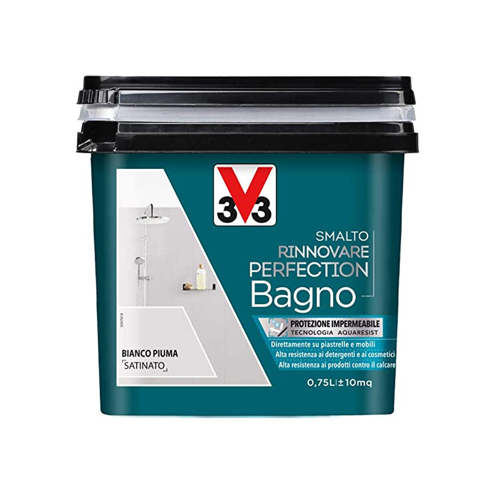 Smalto Rinnovare Perfection Bagno Ideale Per Rinnovare Qualsiasi Superficie Del Bagno Bianco Piuma Satinato Da 0,75Lt-V33