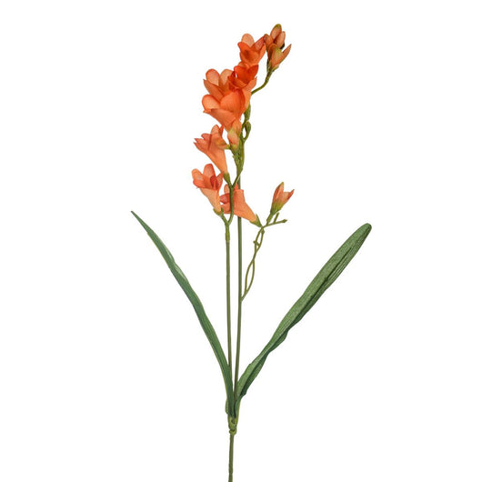 Set 8 Fresia Composta da 2 Fiori Artificiali Altezza 58 cm Arancio