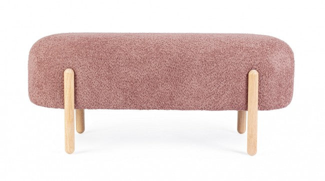 Panca 108x41,5x48 cm Dalia in Bouclè Rosa Antico