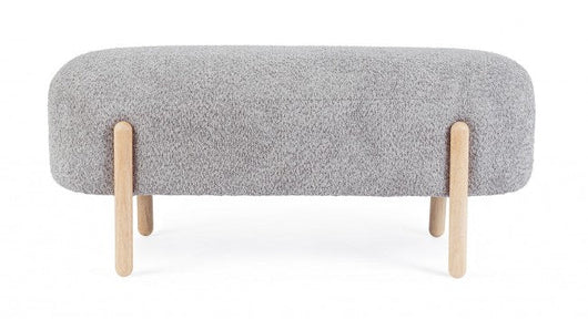 Panca 108x41,5x48 cm Dalia in Bouclè Grigio Chiaro